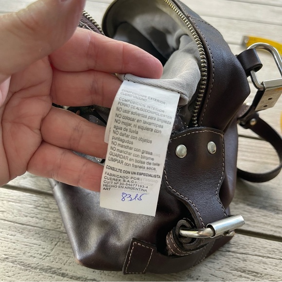 Prüne Argentina Brown Leather Satchel Bag with Double Handles - Picture 8 of 14